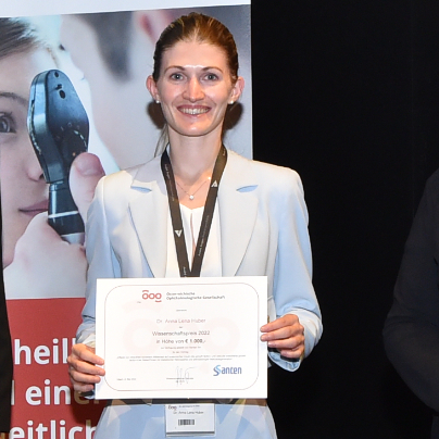 Anna Lena Huber wurde beim Augenkongress mit dem Wissenschaftspreis ausgezeichnet