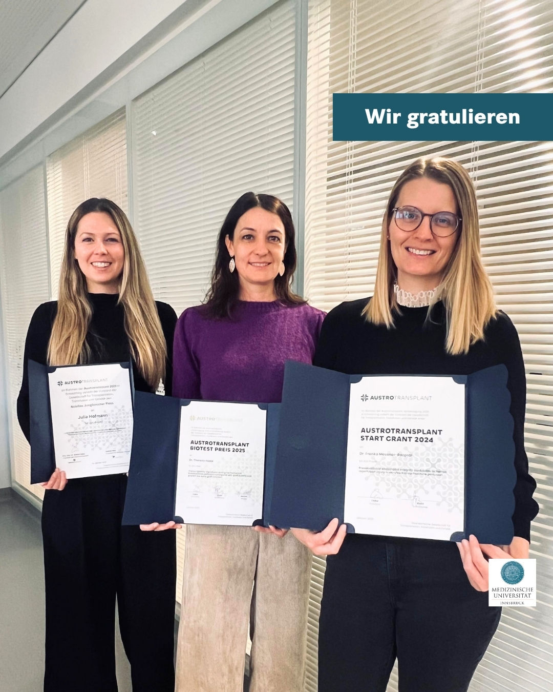 v.l. Julia Hofmann, Theresa Hautz, Franka Messner-Rooprai, Foto © privat