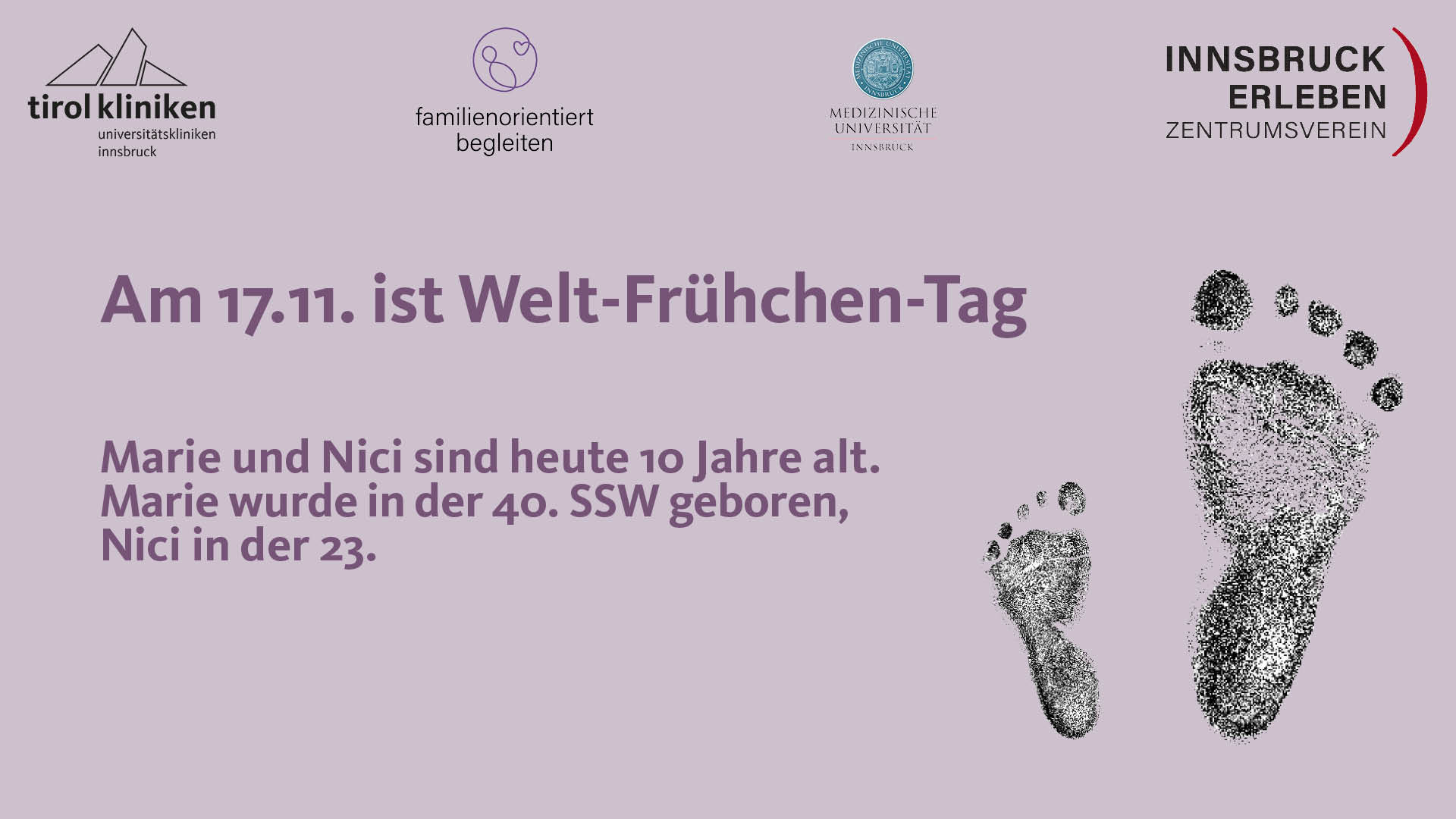 Plakat zum Welt-Frühchen-Tag